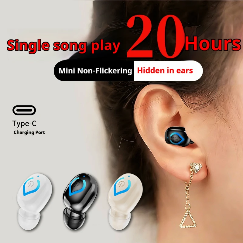 Bluetooth Headset On Ear - Mini-Wireless-Bluetooth-Kopfhörer mit Mikrofon, In-Ear-Einzelkopfhörer, Freisprech-Headset mit