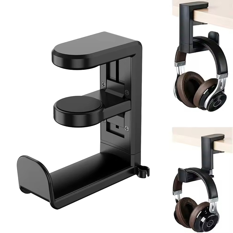 Headphone Stand Desk - Universeller Gaming-Kopfhörerständer, Headset-Hakenhalter, Aufbewahrungshalter mit 360°-Verstellung